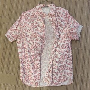 Men's Orange Leaf Print Shirt